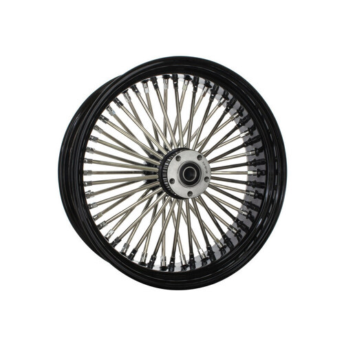 Attitude Inc Wheel, Rear, MaxSpoke, Black/Chrome Spoke, For Harley-Davidson®, 18 x 3.5 in., 3/4'' Axle, Each