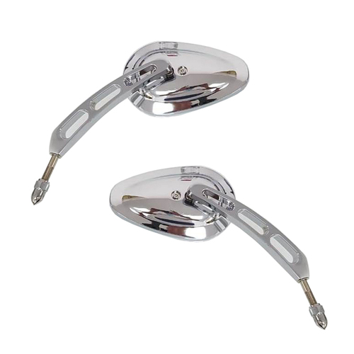 Attitude Rearview Mirror, Universal 8mm stud, For Harley, Touring FL Sportster XL883 XL1200, Pair